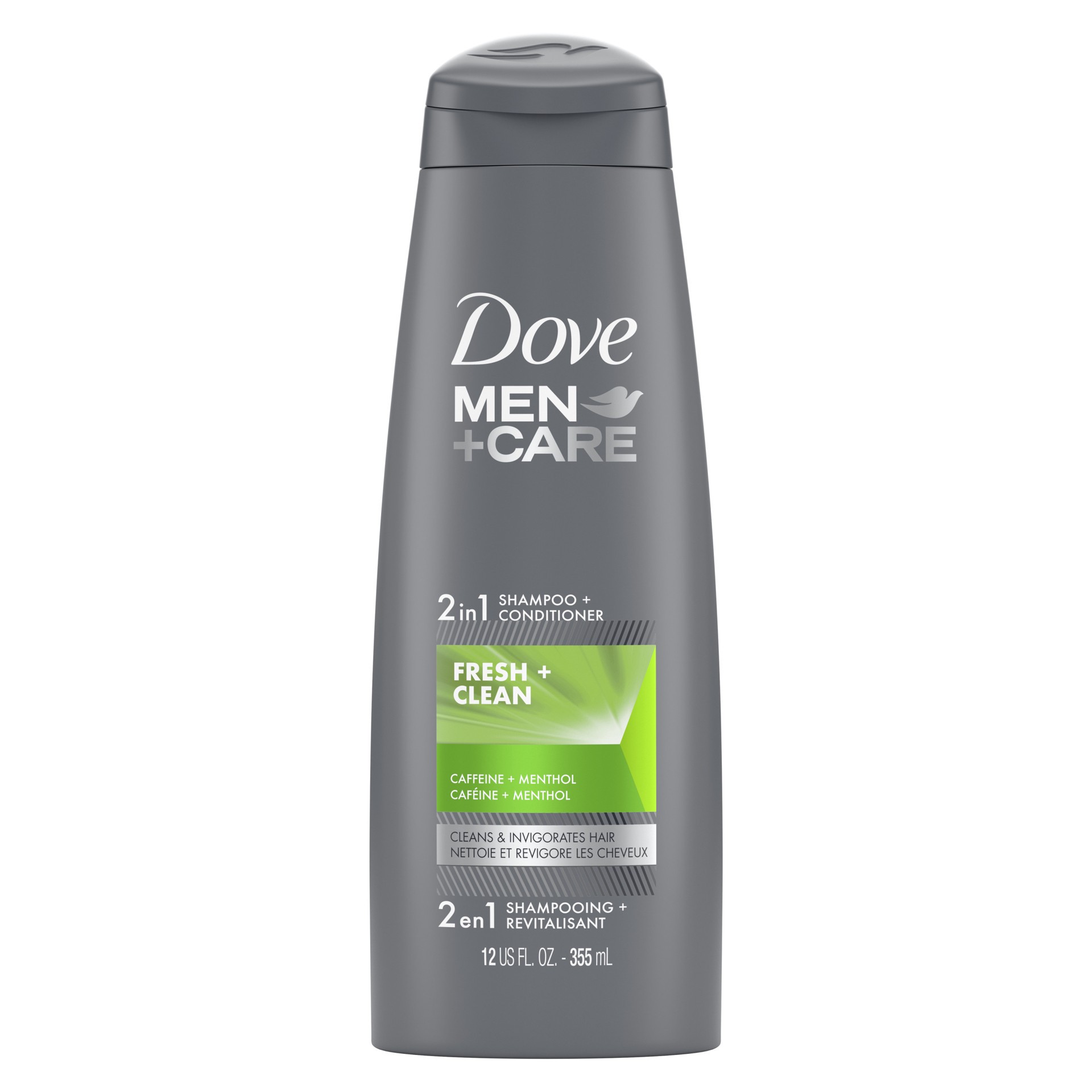 slide 1 of 4, Dove Men+Care Fortifying 2 in 1 Shampoo and Conditioner Fresh and Clean with Caffeine, 12 oz, 12 oz