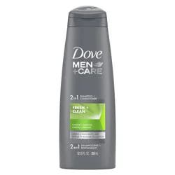 Dove Men+Care Fortifying 2 in 1 Shampoo and Conditioner Fresh and Clean with Caffeine, 12 oz