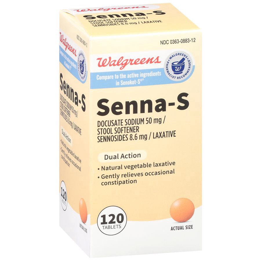 slide 2 of 5, Walgreens Senna-S Laxative Tablets, 120 ct