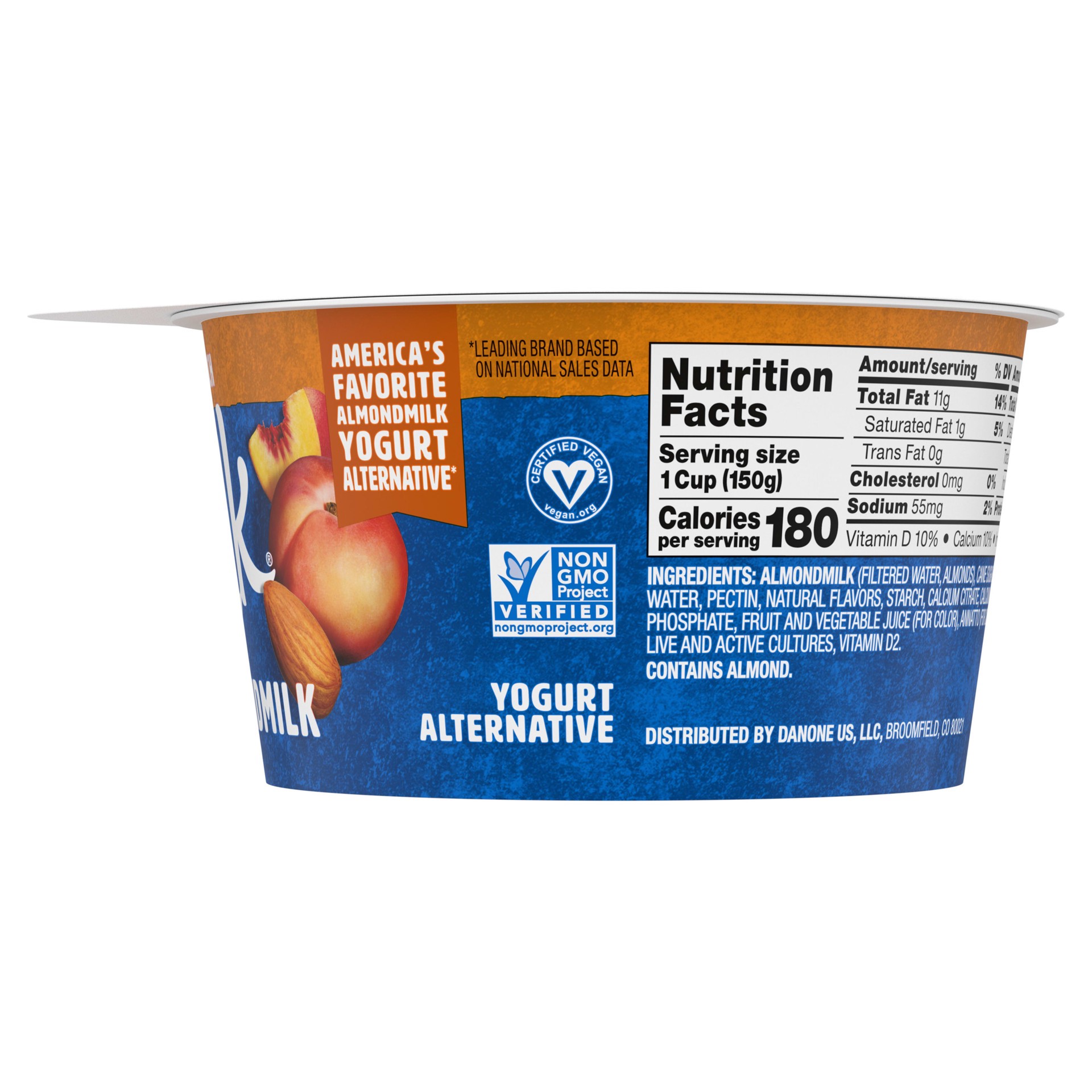 slide 3 of 5, Silk Peach Dairy Free, Almond Milk Yogurt Alternative, Rich and Creamy Plant Based Yogurt with 5 Grams of Protein, 5.3 OZ Container, 5.3 oz