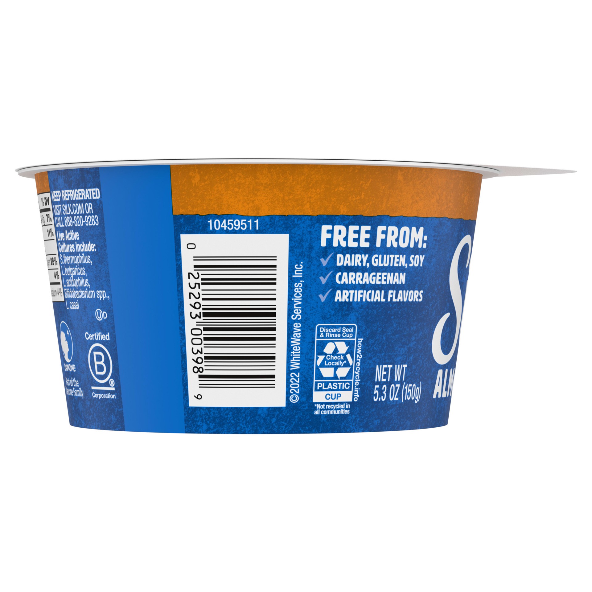 slide 2 of 5, Silk Peach Dairy Free, Almond Milk Yogurt Alternative, Rich and Creamy Plant Based Yogurt with 5 Grams of Protein, 5.3 OZ Container, 5.3 oz