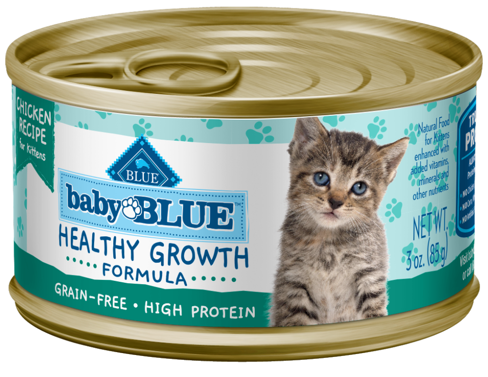 slide 1 of 1, Blue Buffalo Baby BLUE Kitten Grain Free, High Protein Salmon Wet Cat Food, 3 oz