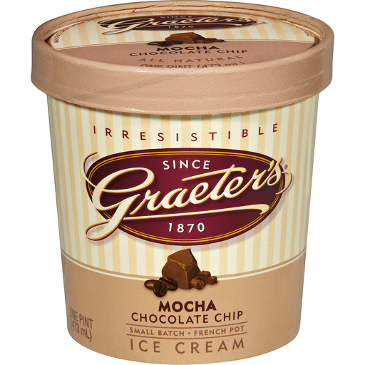 slide 3 of 8, Graeter's Handcrafted French Pot Ice Cream, Mocha Chocolate Chip, 1 pint