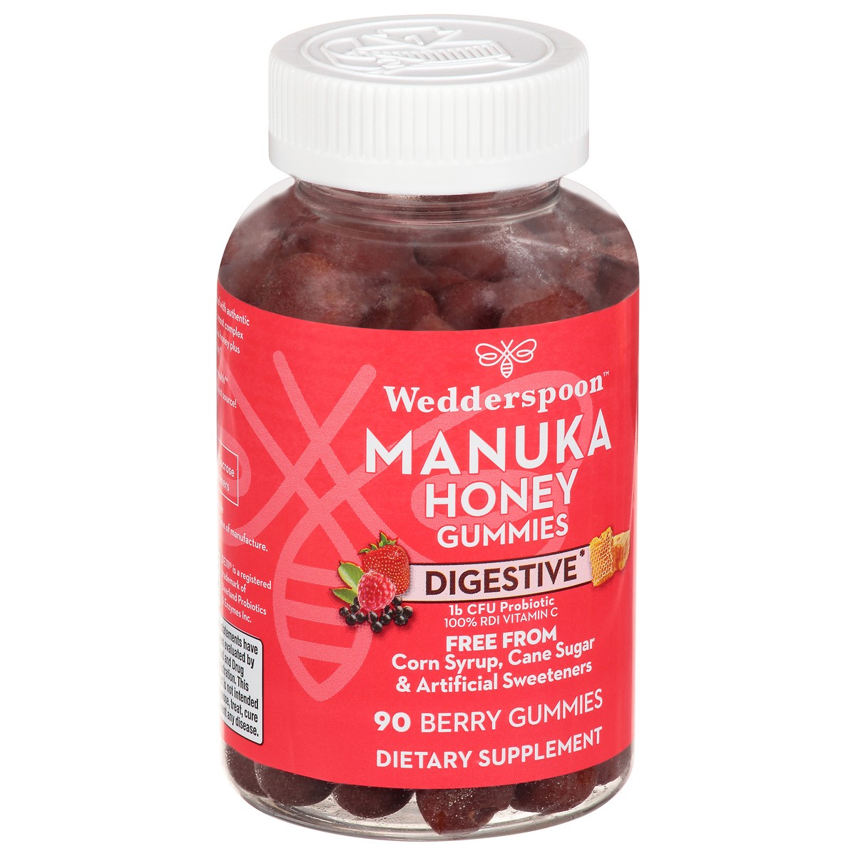 slide 2 of 9, Wedderspoon Digestive Manuka Honey Berry Gummies 90 ea Bottle, 90 ct