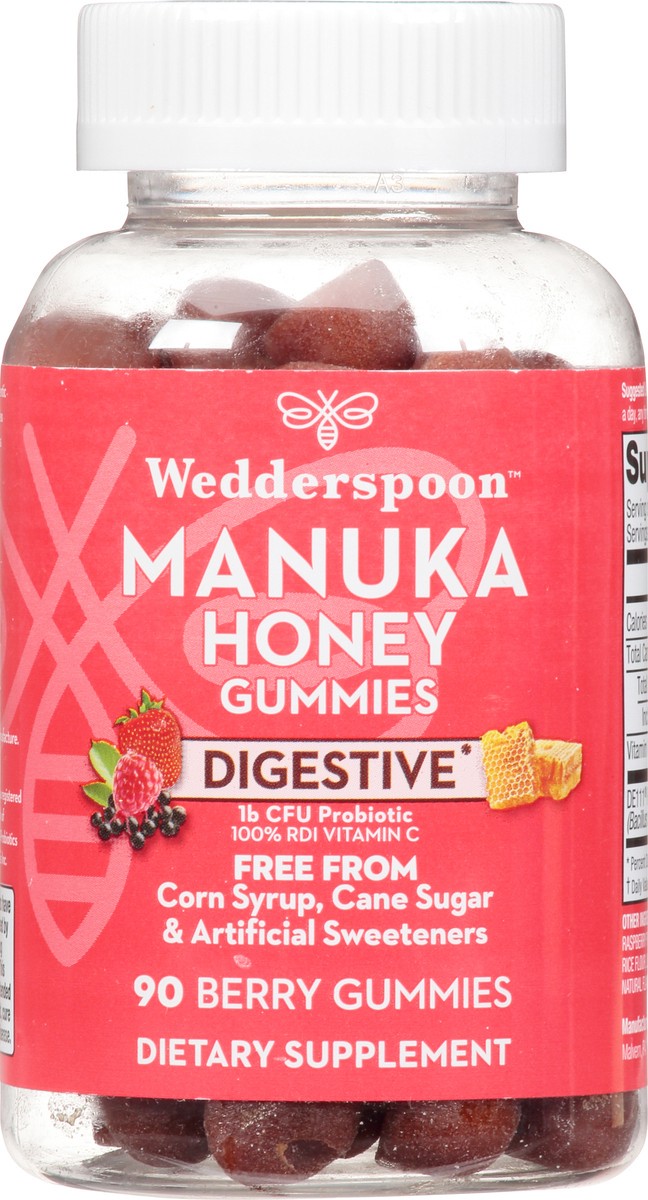 slide 6 of 9, Wedderspoon Digestive Manuka Honey Berry Gummies 90 ea Bottle, 90 ct