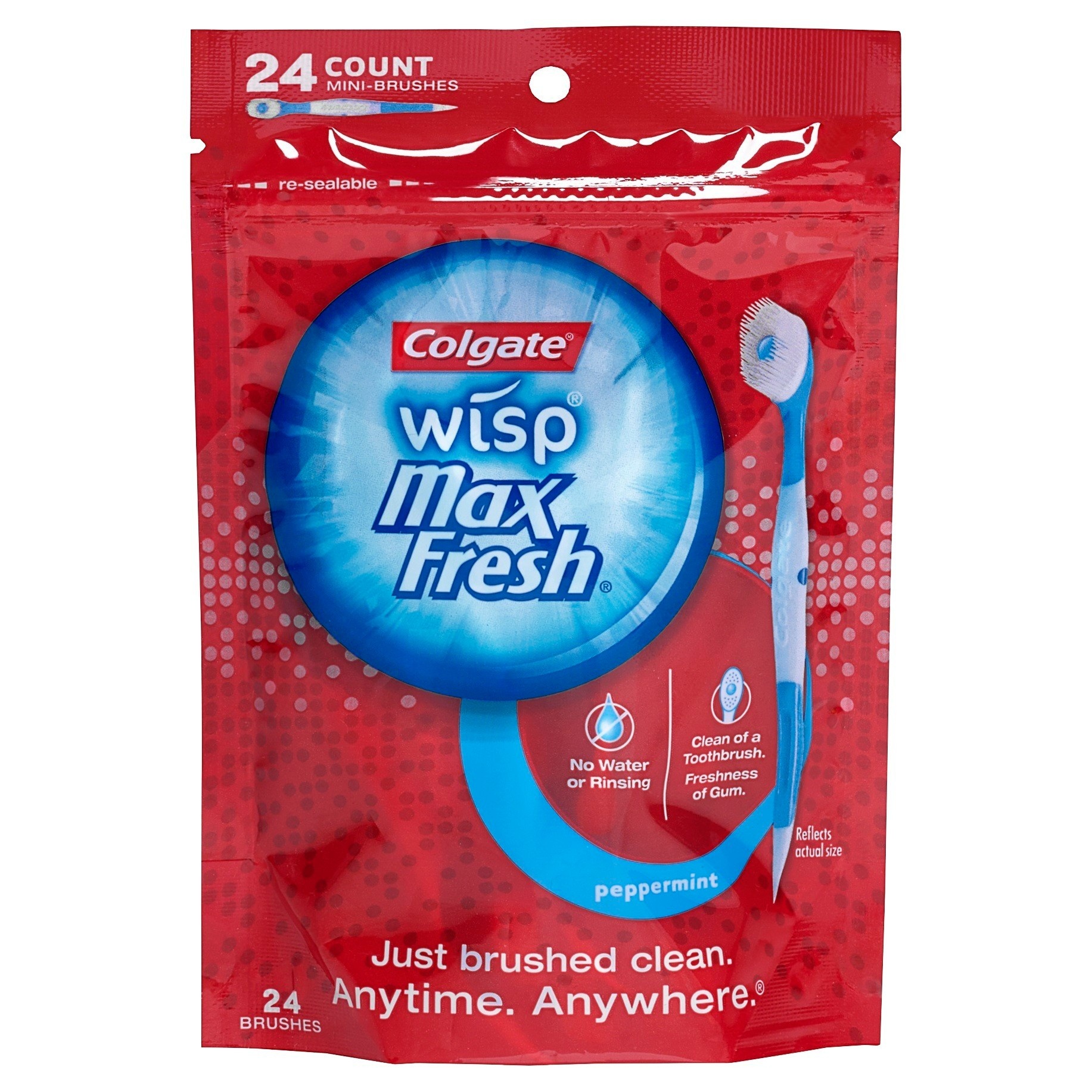 slide 1 of 1, Colgate Max Fresh Wisp Disposable Mini Toothbrush Peppermint, 24 ct