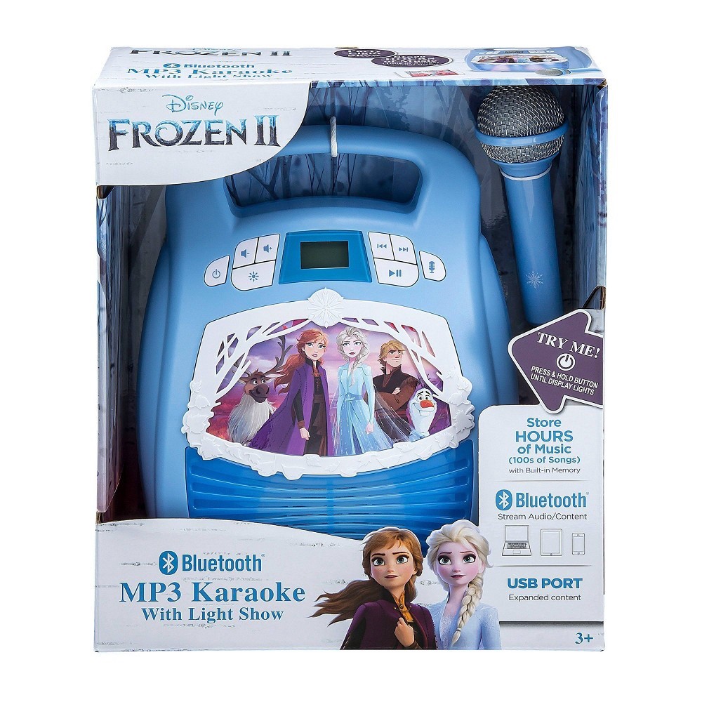 slide 4 of 7, Frozen 2 Bluetooth MP3 Karaoke Machine With Light Show, 1 ct