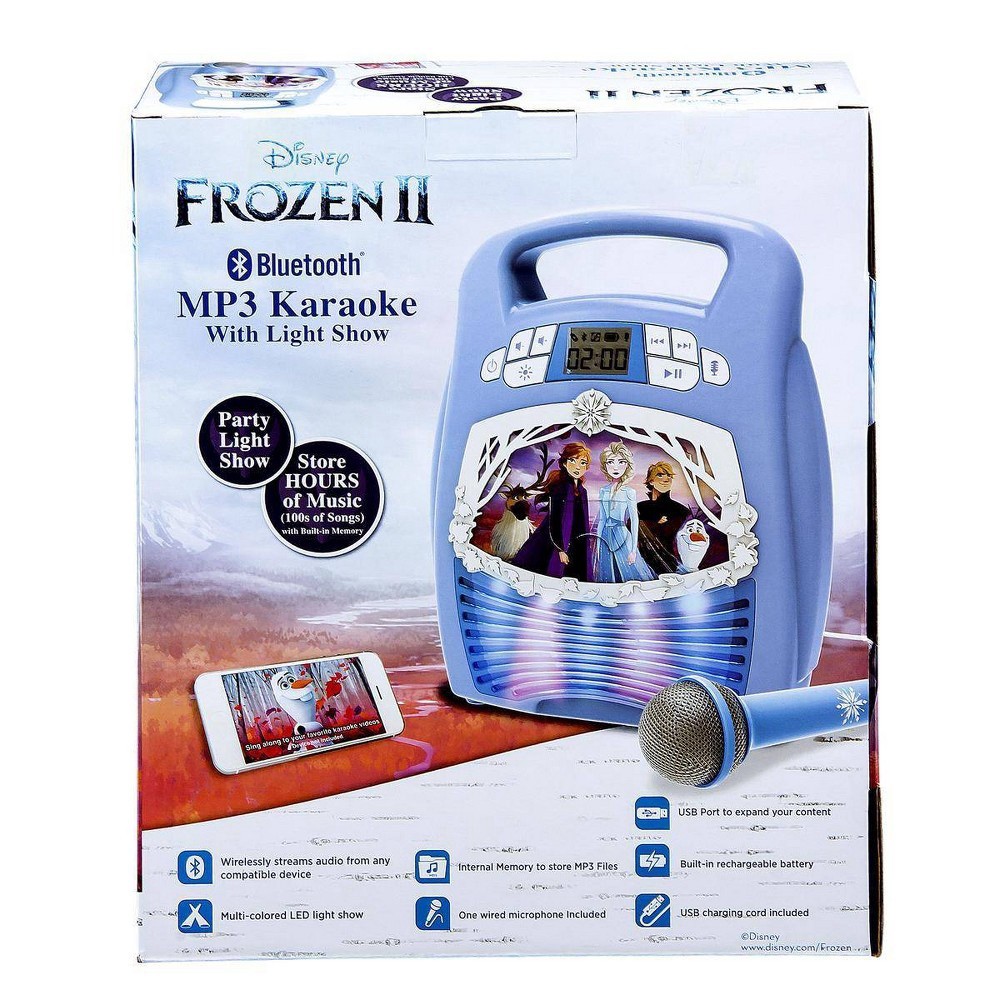 slide 7 of 7, Frozen 2 Bluetooth MP3 Karaoke Machine With Light Show, 1 ct