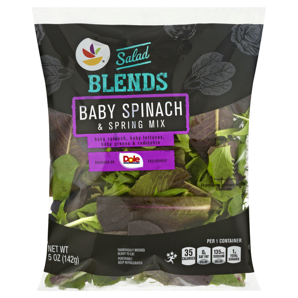 slide 1 of 1, Giant Salad Blends Baby Spinach & Spring Mix, 5 oz