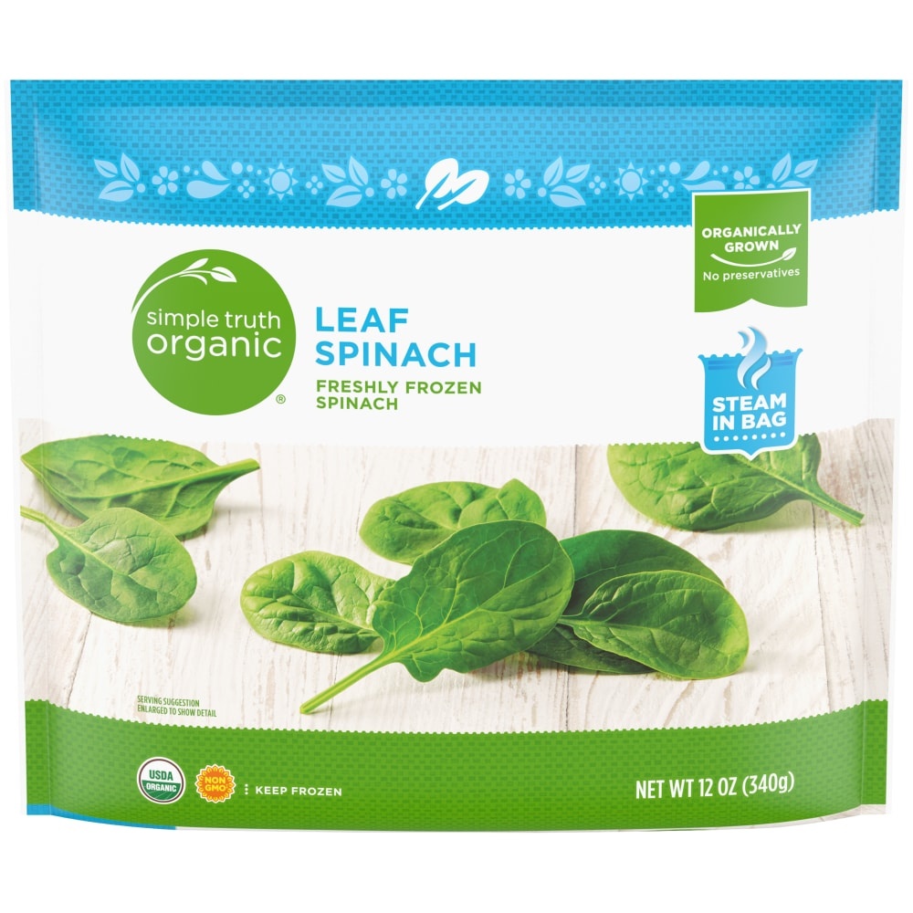 slide 1 of 1, Simple Truth Organic Cut Leaf Spinach, 12 oz