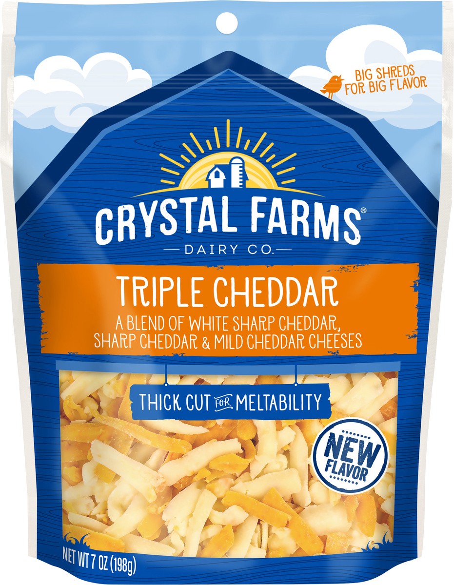 slide 6 of 8, Crystal Farms Thick Cut Triple Cheddar Cheese 7 oz, 7 oz