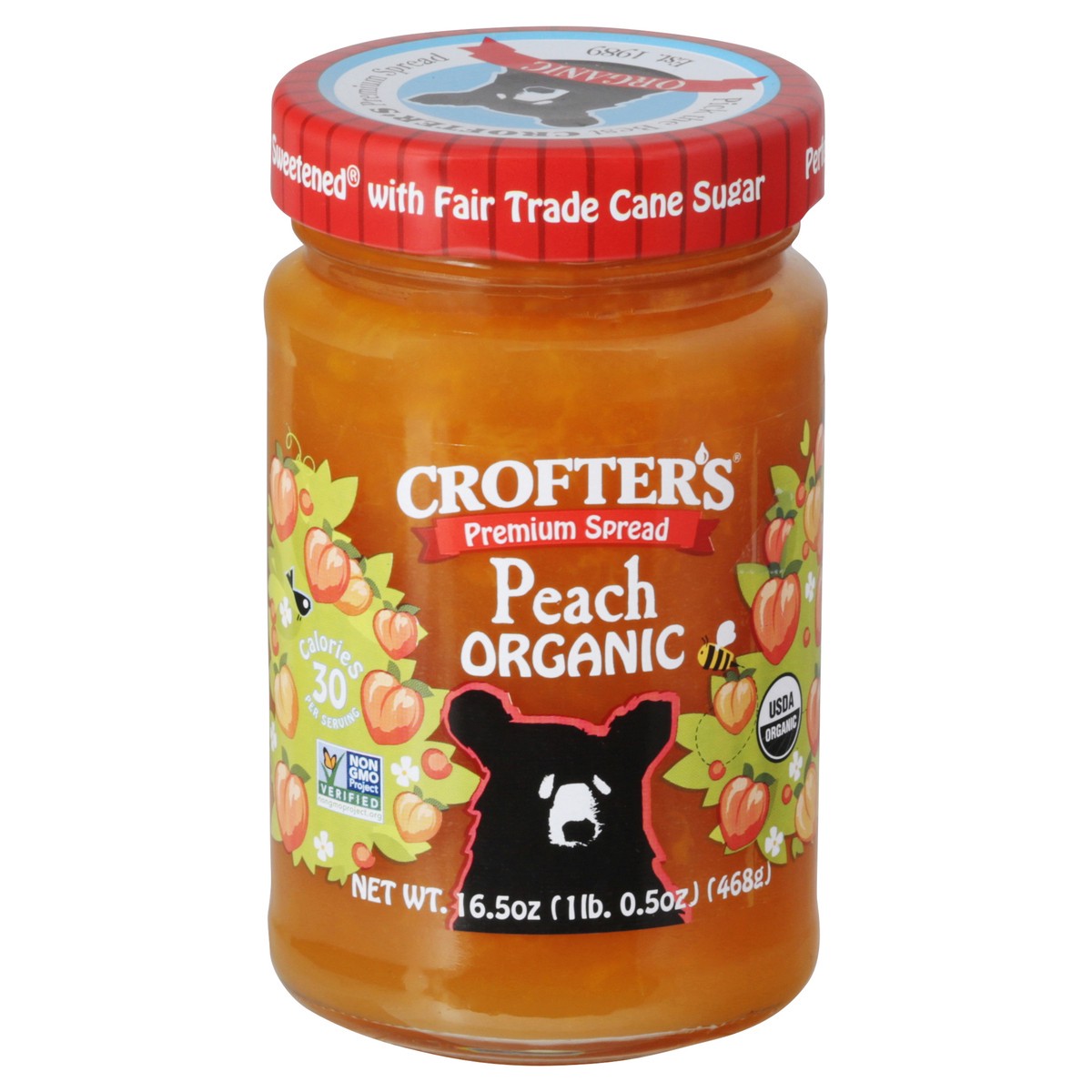 slide 1 of 12, Crofter's Organic Peach Premium Spread 16.5 oz, 1 ct