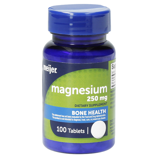 slide 1 of 1, Meijer Magnesium 250 mg, 100 ct