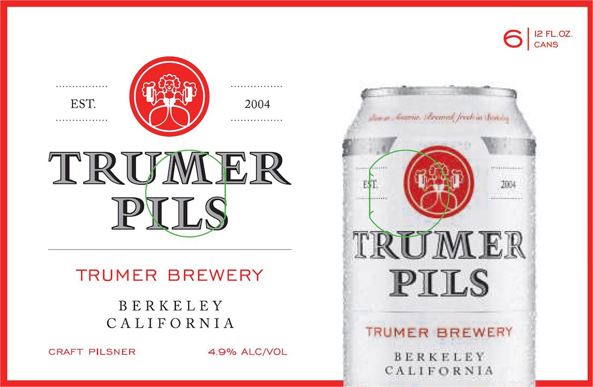 slide 2 of 8, Trumer Pils Beer Trumer Pils Craft Beer, Craft Pilsner Beer, 6 Pack, 12 fl oz Cans, 4.9% ABV, 6 ct