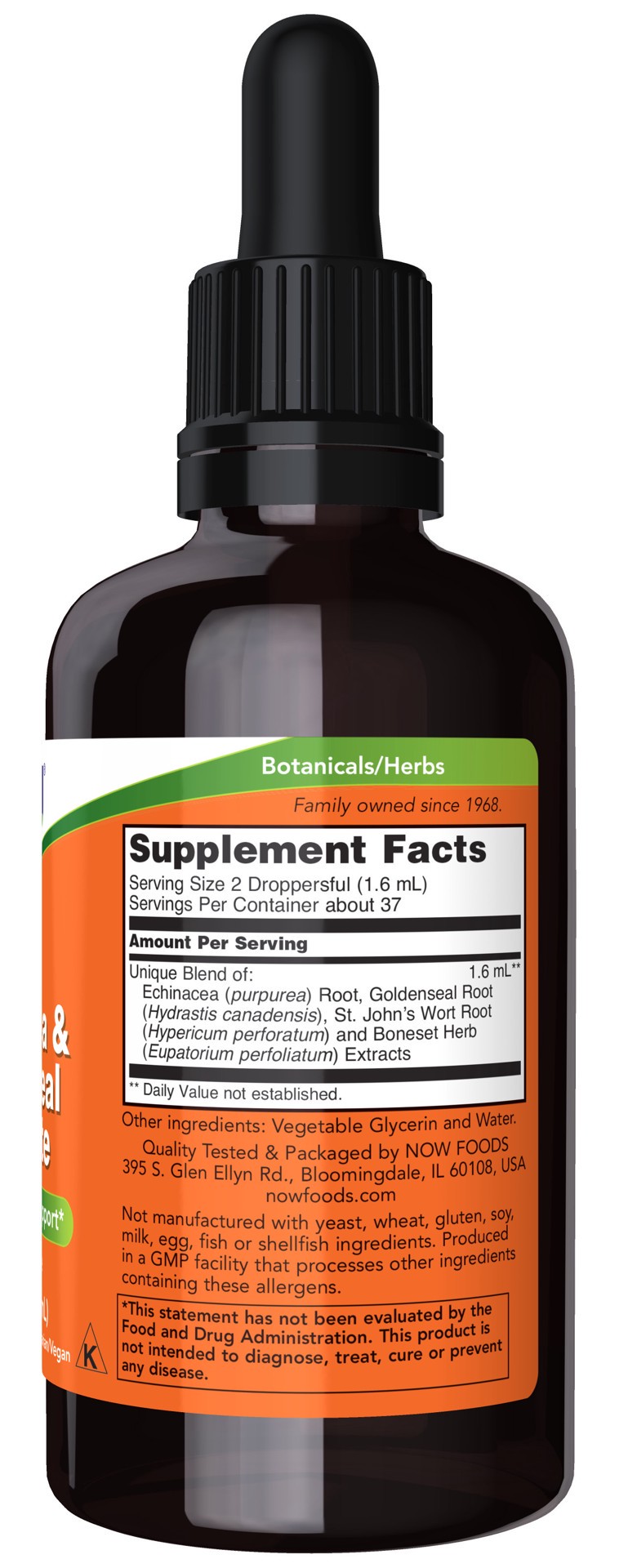 slide 3 of 4, NOW Supplements Echinacea & Goldenseal Glycerite - 2 oz., 2 oz