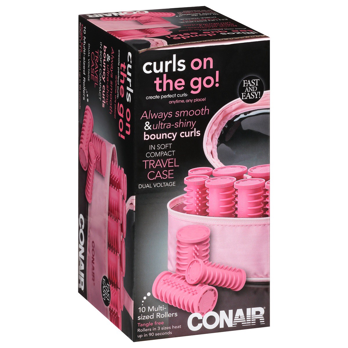 slide 2 of 9, Conair Rollers Curls On The Go Multi Sized Travel Case, 1 ct