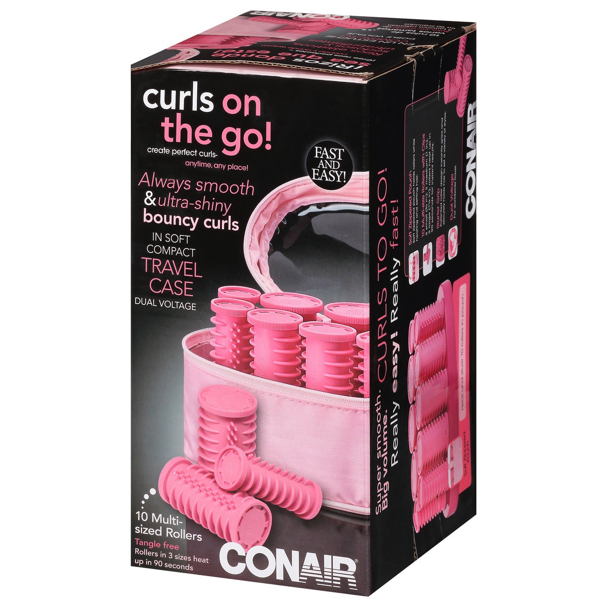 slide 3 of 9, Conair Rollers Curls On The Go Multi Sized Travel Case, 1 ct