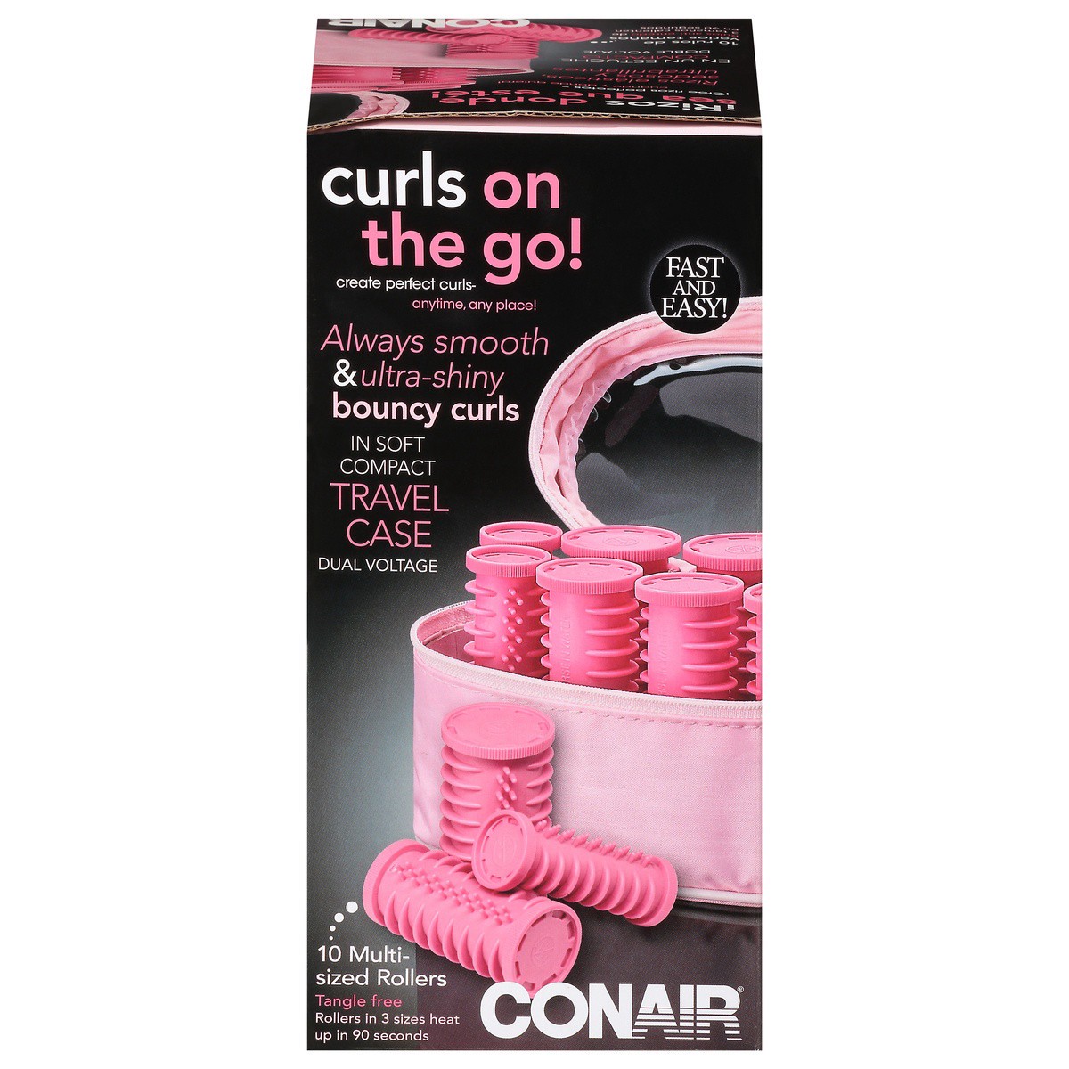 slide 1 of 9, Conair Rollers Curls On The Go Multi Sized Travel Case, 1 ct