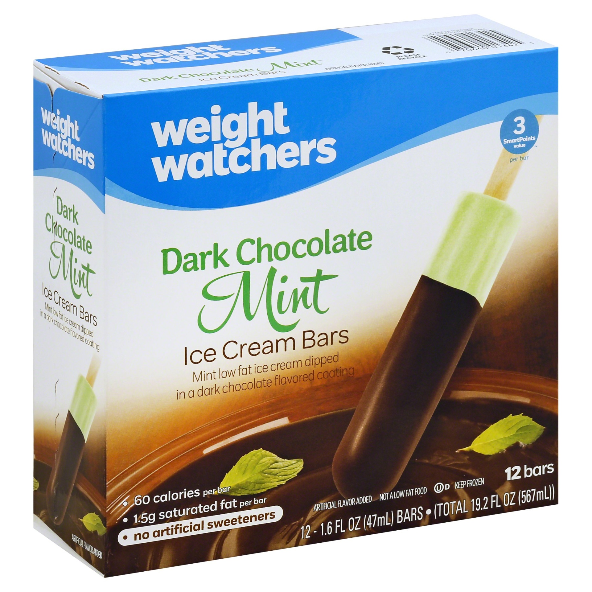 slide 1 of 1, Weight Watchers Dark Chocolate Mint Ice Cream Bars, 12 ct; 1.6 fl oz