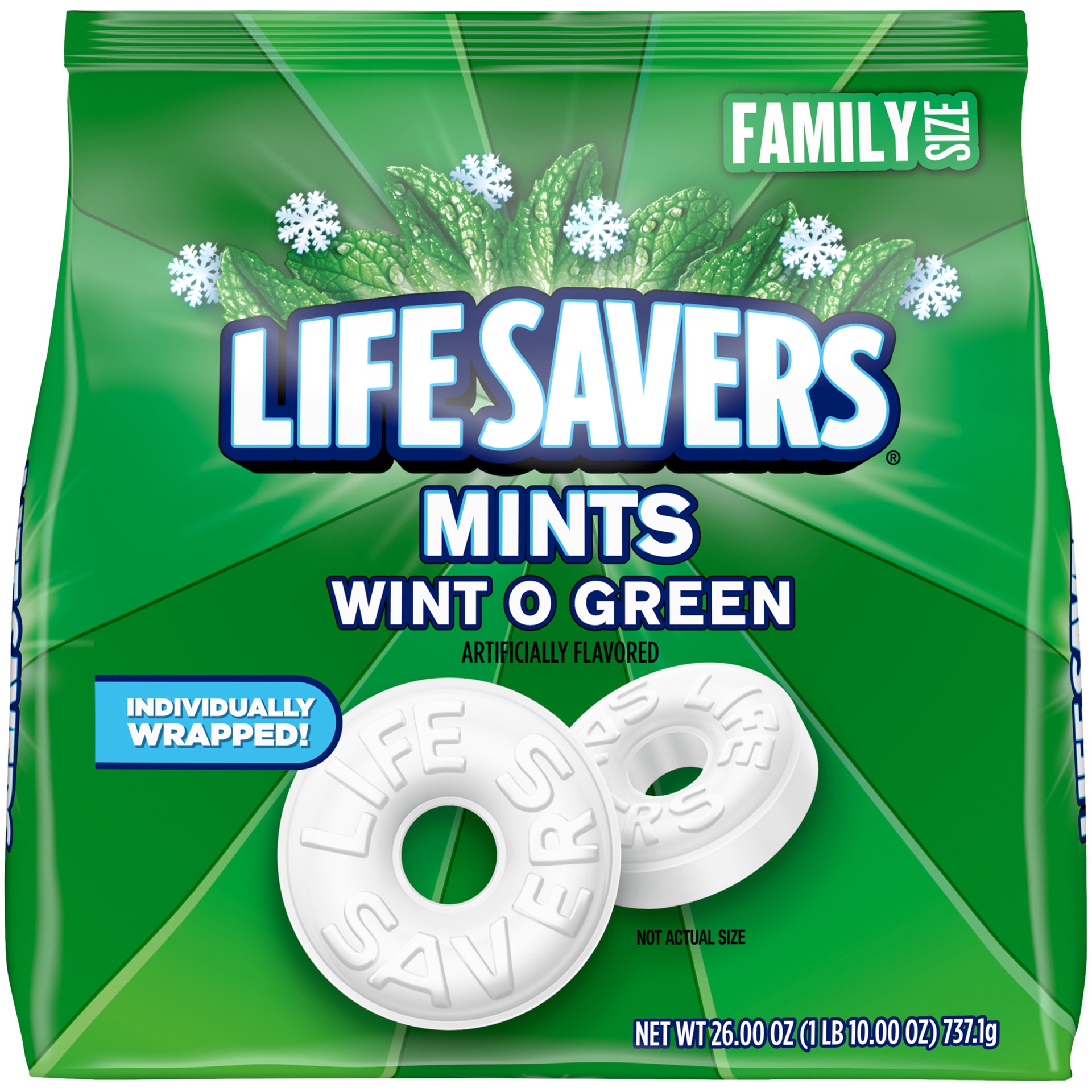 slide 1 of 5, Life Savers Mints Wint O Green Family Size, 26 oz