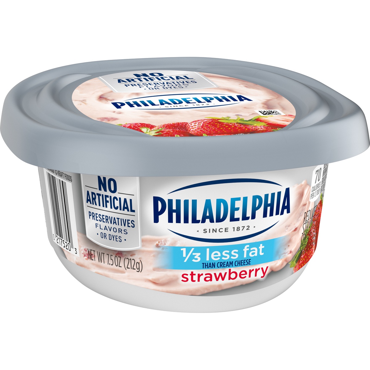 slide 2 of 11, Philadelphia Strawberry Reduced Fat Cream Cheese Spread with 1/3 Less Fat Tub, 7.5 oz