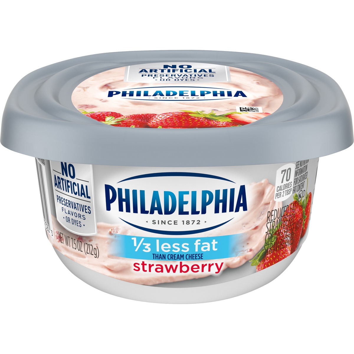 slide 1 of 11, Philadelphia Strawberry Reduced Fat Cream Cheese Spread with 1/3 Less Fat Tub, 7.5 oz