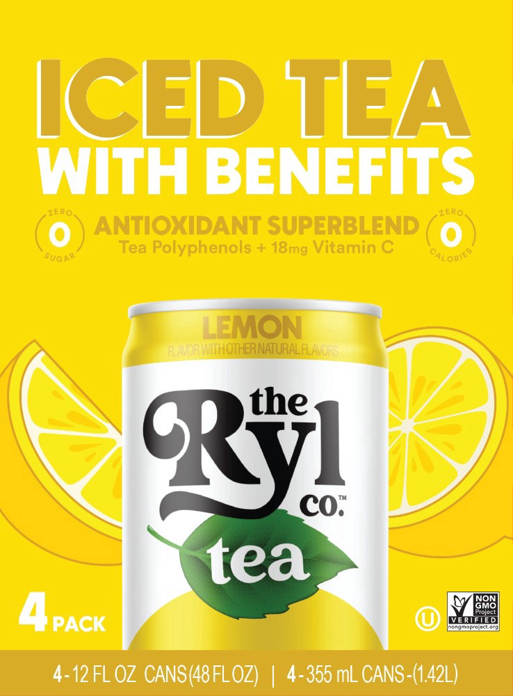slide 2 of 2, The Ryl Co. Zero Sugar Lemon Antioxidant Superblend Iced Tea Multipack, 4 ct; 12 fl oz