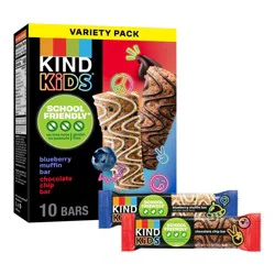 KIND Kids Snack Bars Variety Pack, Tree Nut Free, Peanut Free, Gluten Free, Made With Whole Grain Oats, 12.3 oz Box (10 Bars)