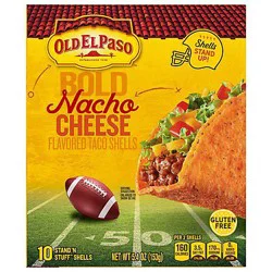 Old El Paso Taco Shells Stand N Stuff Nacho Cheese Flavored 10 Count - 5.4 Oz