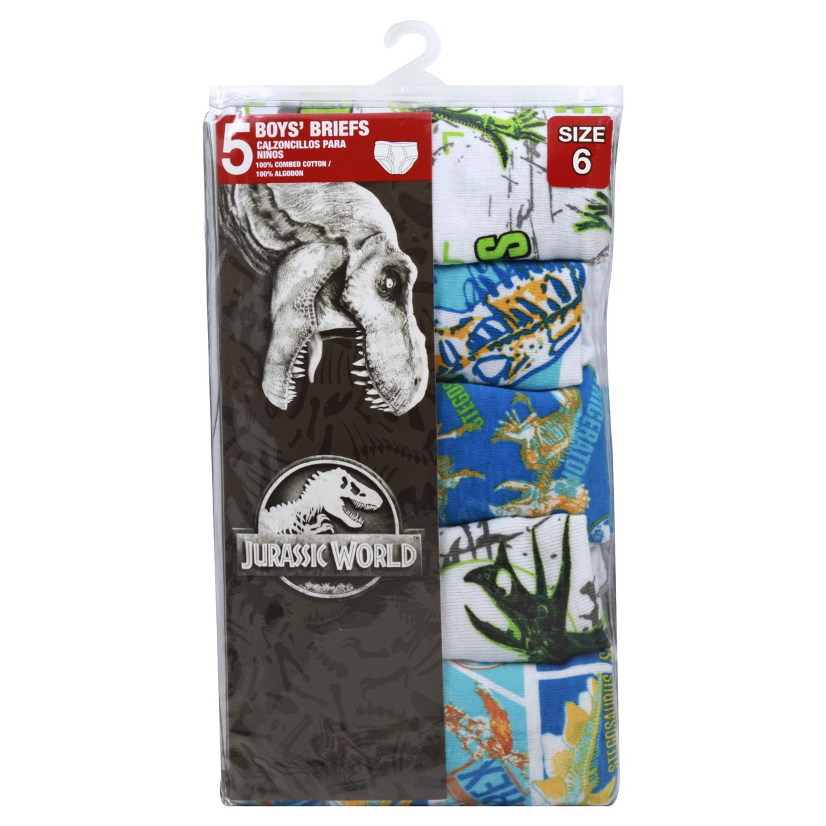 slide 3 of 3, Jurassic World Boys' Brief 5 ea, 5 ct