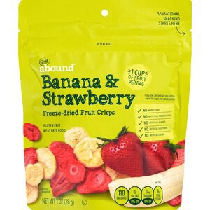 slide 1 of 1, Gold Emblem Abound Banana & Strawberry Freeze-Dried Fruit Crisps, 1 Oz, 1 oz