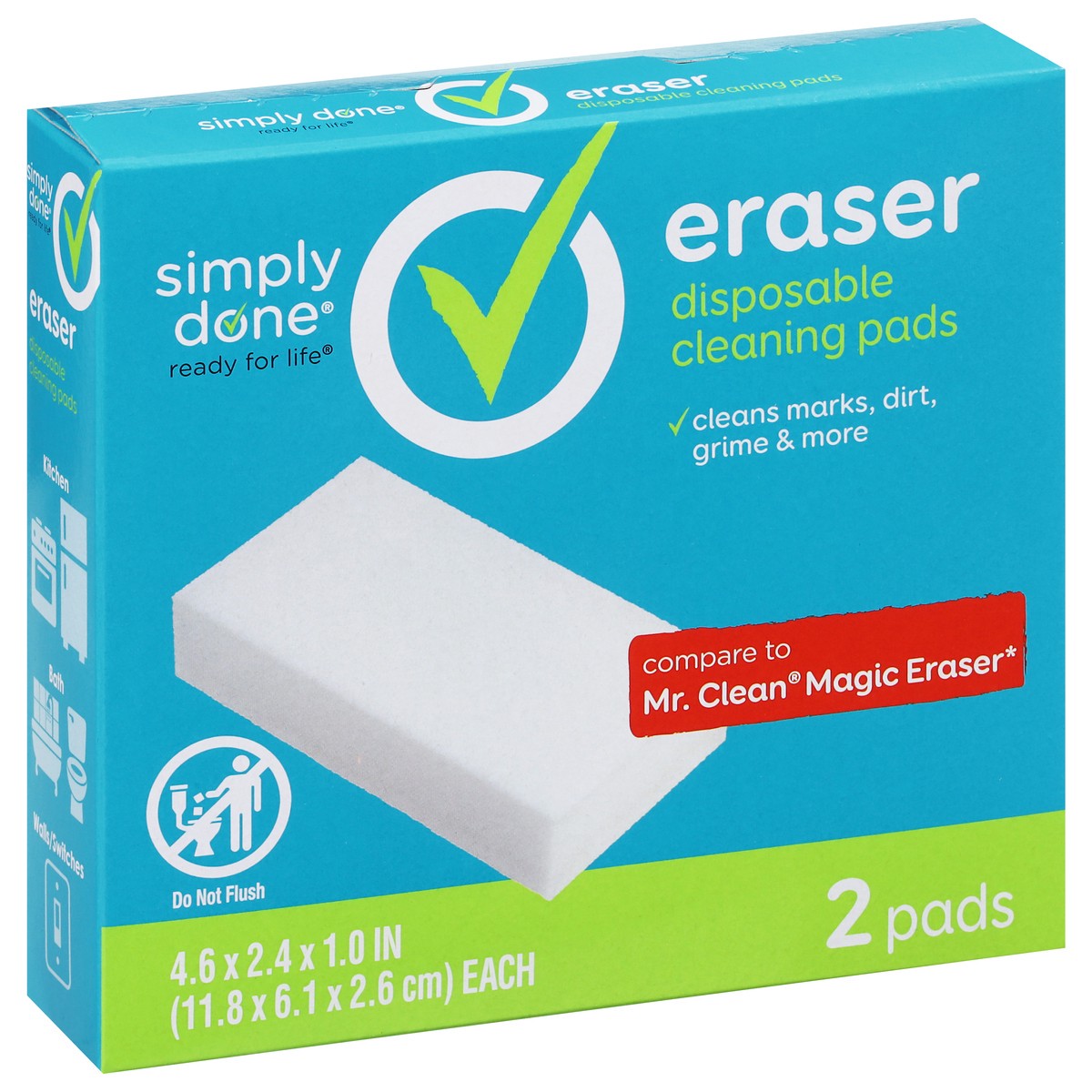 slide 2 of 9, Simply Done Eraser Disposable Cleaning Pads 2 ea, 2 ct