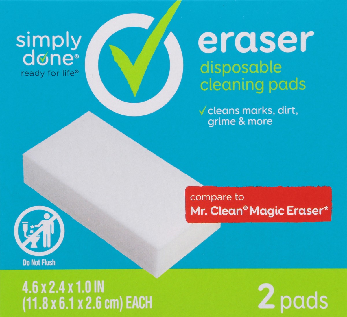 slide 6 of 9, Simply Done Eraser Disposable Cleaning Pads 2 ea, 2 ct