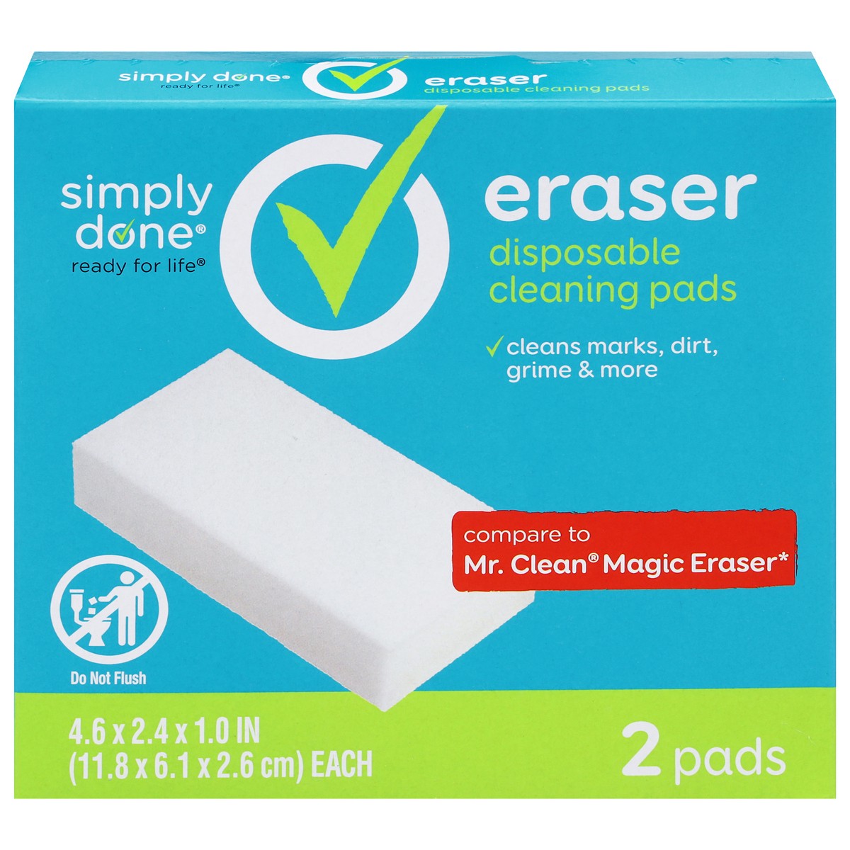 slide 1 of 9, Simply Done Eraser Disposable Cleaning Pads 2 ea, 2 ct