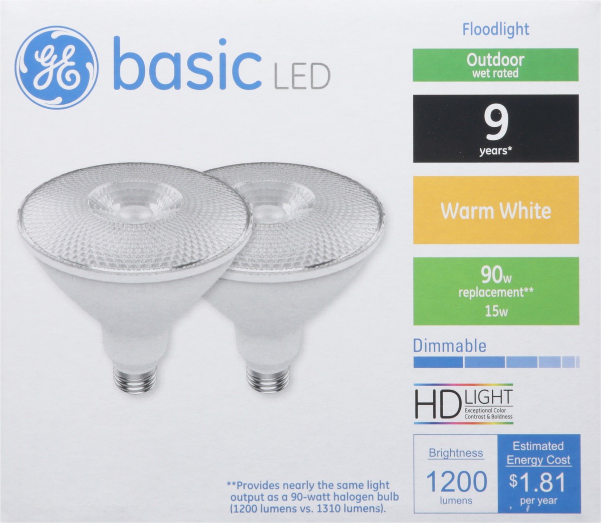 slide 2 of 13, Ge Led Basic Outdoor Floodlight, 2 ct