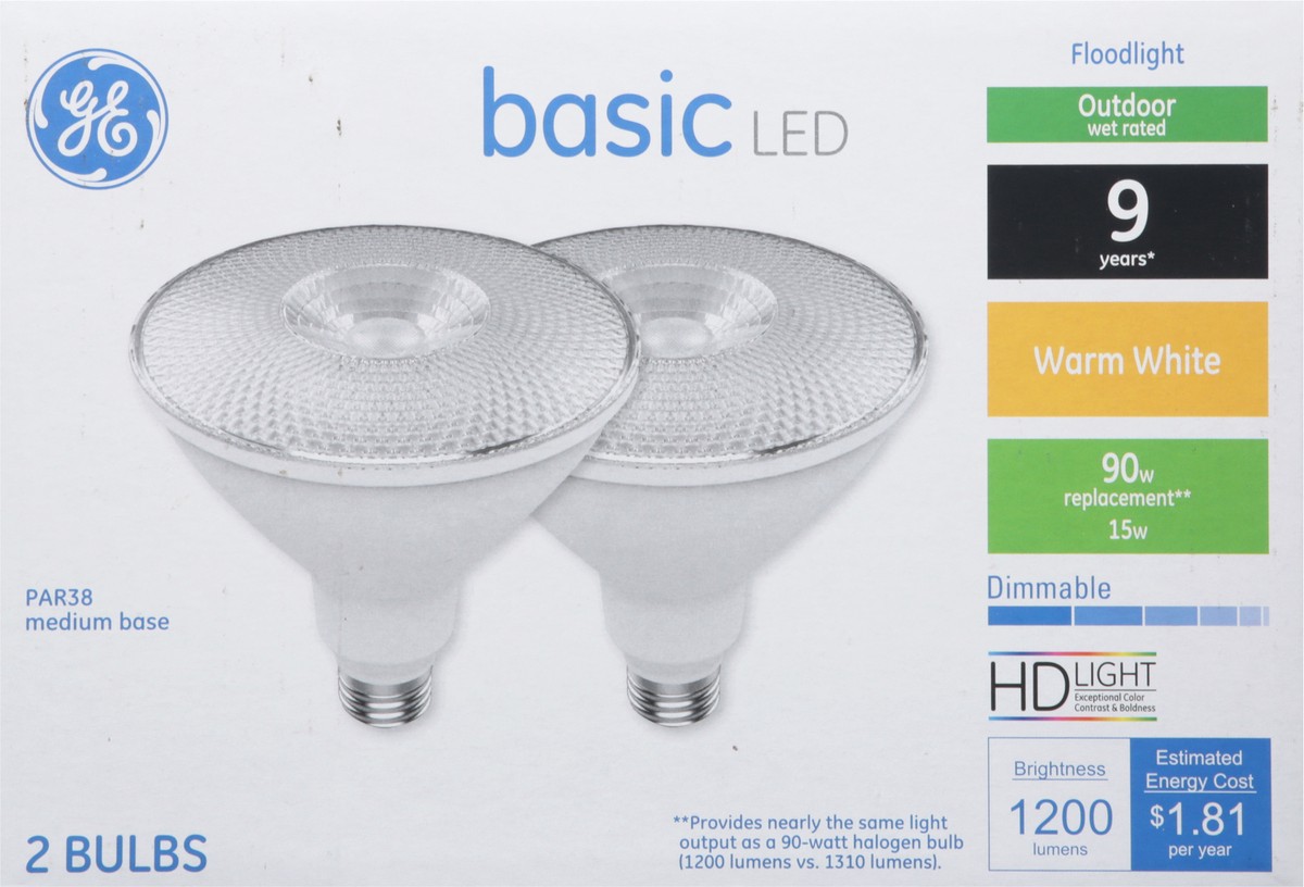 slide 9 of 13, Ge Led Basic Outdoor Floodlight, 2 ct