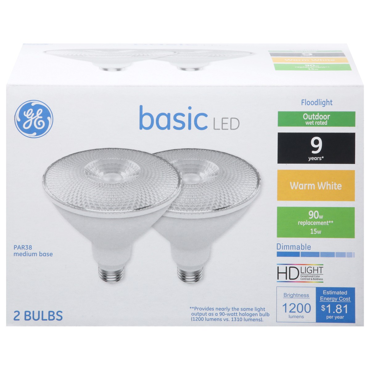 slide 10 of 13, Ge Led Basic Outdoor Floodlight, 2 ct