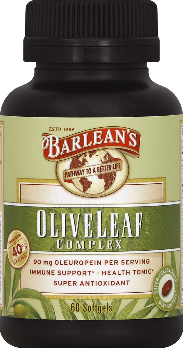 slide 1 of 3, Barlean's Olive Leaf Complex Softgels, 1 ct