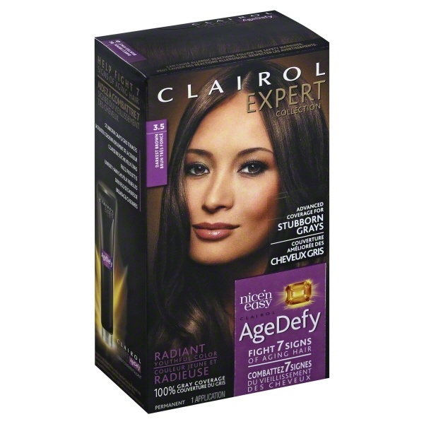 slide 1 of 1, Clairol Expert Nice'n Easy Age Defy Permanent Hair Color - 3.5 Darkest Brown- 1 Kit, 1 ct