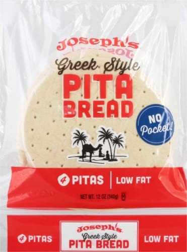 slide 1 of 1, Joseph's Greek Style Pita Bread, 1 Pack, 4 Count, 14 oz