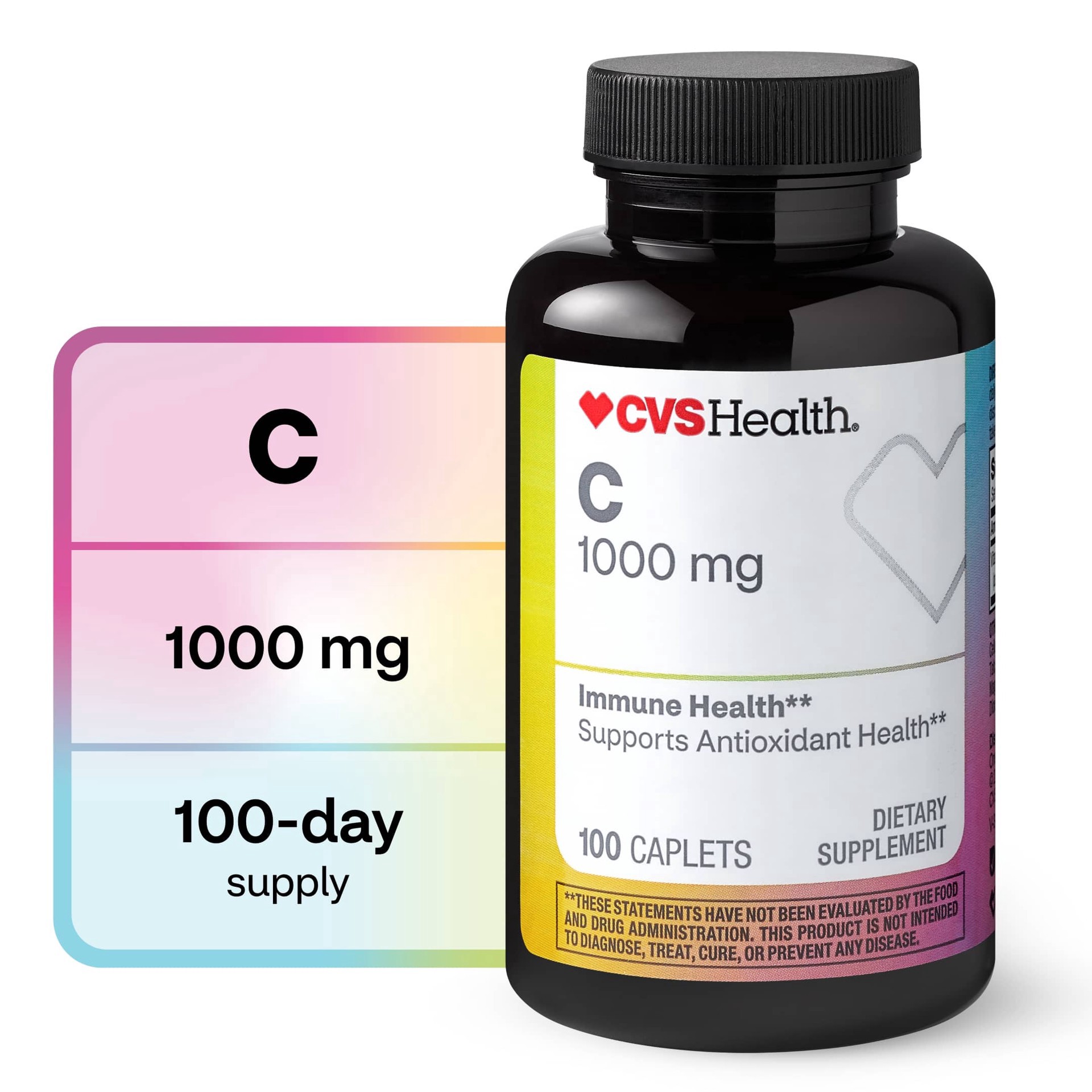 slide 1 of 1, Cvs Health Vitamin C Caplets, 100 Ct, 1 ct