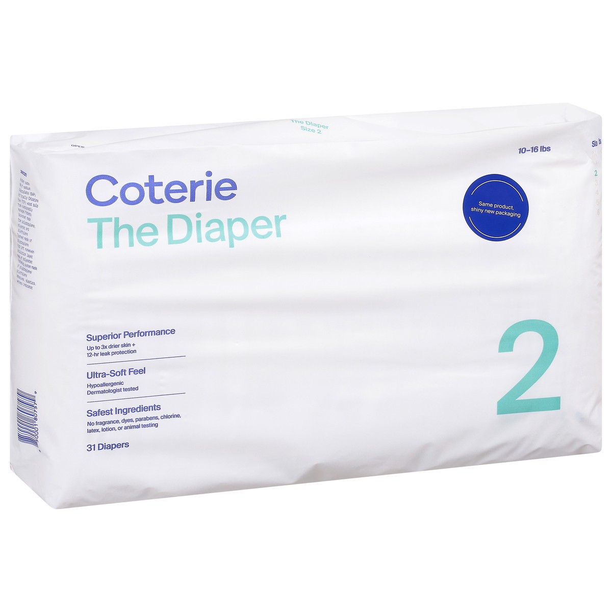 slide 12 of 13, Coterie Size 2 (10-16 lbs) Diapers 31 ea, 31 ct