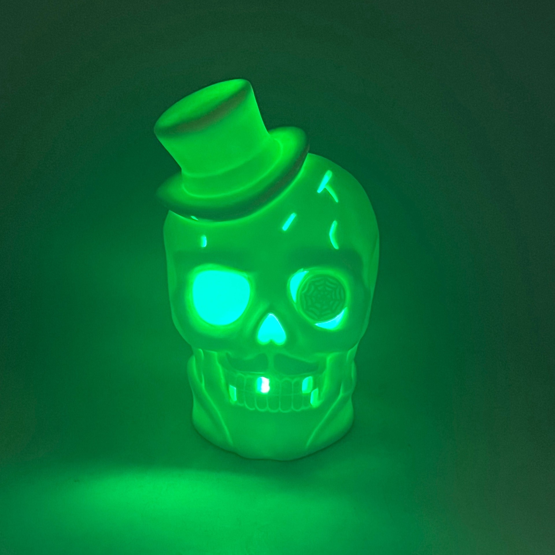 slide 4 of 8, 7.75" Diy Ceramic Led Gentleman Skull Decor By Make Market, 4.92 in x 4.92 in x 7.68 in