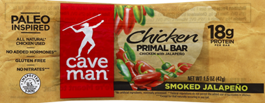 slide 1 of 1, Caveman Chicken Smoke Jalapeo Bar, 1.5 oz