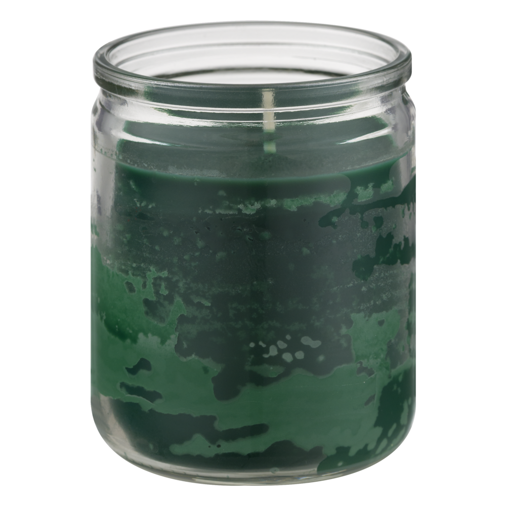 slide 1 of 1, PRAYER CANDLE 3.25" Clear Glass Green Wax, 1 ct