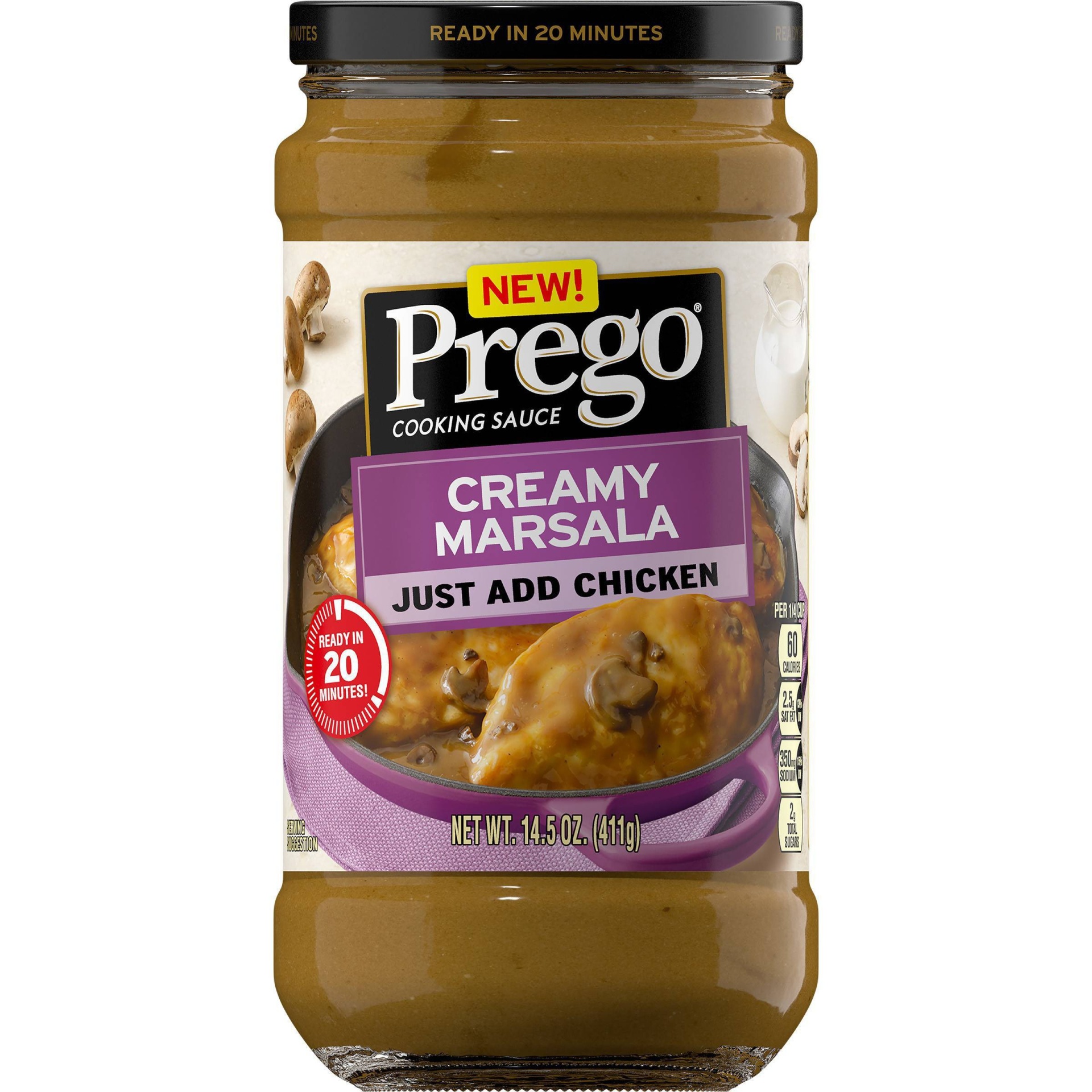 slide 1 of 7, Prego Cooking Sauce Creamy Marsala Jar, 14.5 oz