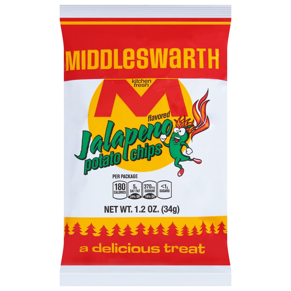 slide 1 of 5, Middleswarth Jalapeno Chips, 2.125 oz