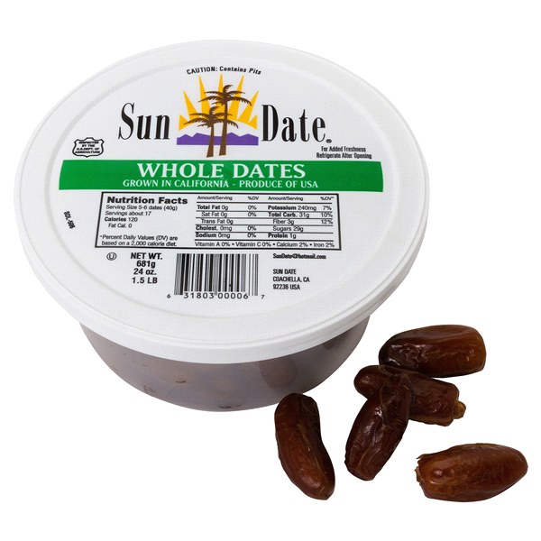 slide 1 of 1, Sun Date Whole Dates, 24 oz