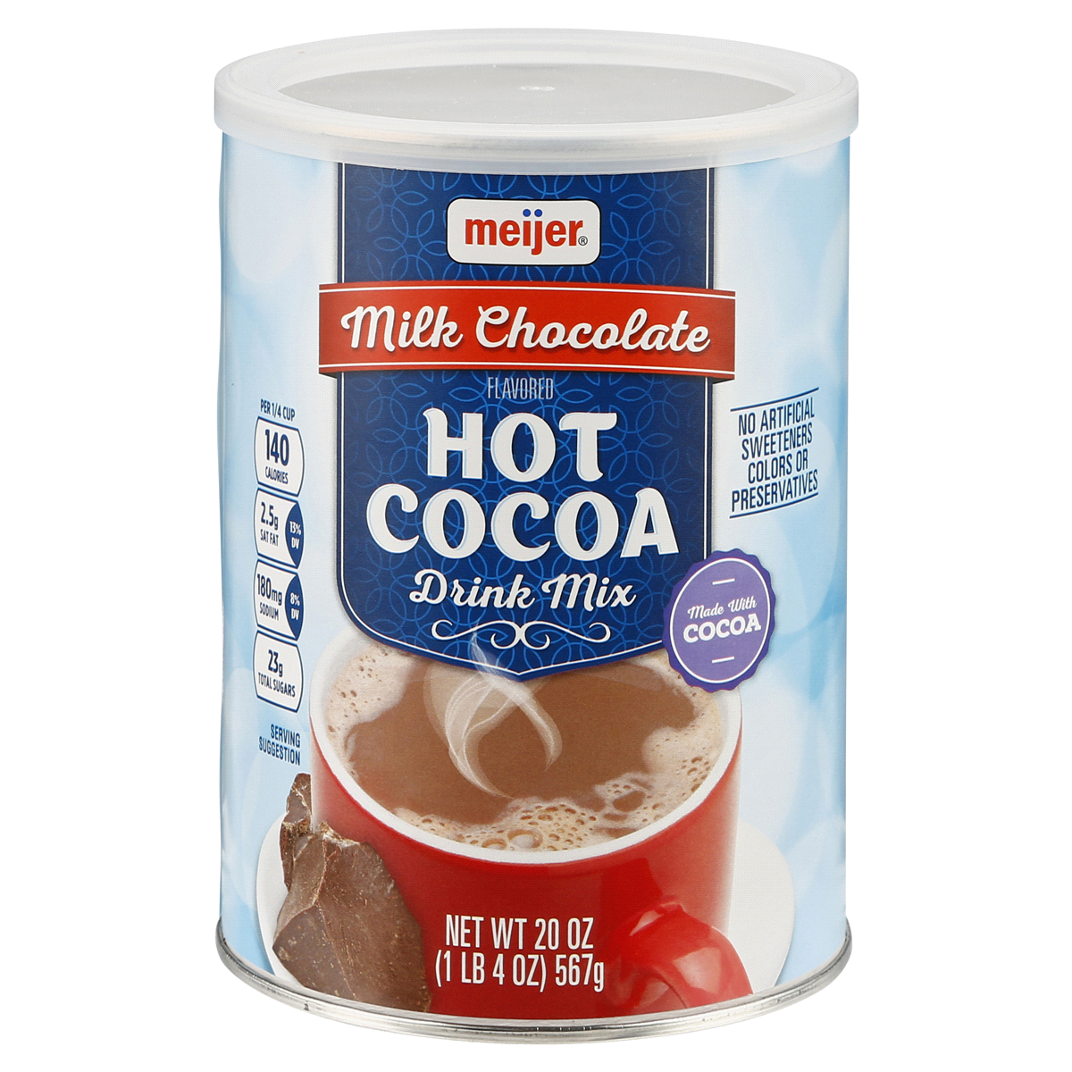 slide 1 of 1, Meijer Hot Cocoa Milk Chocolate, 20 oz
