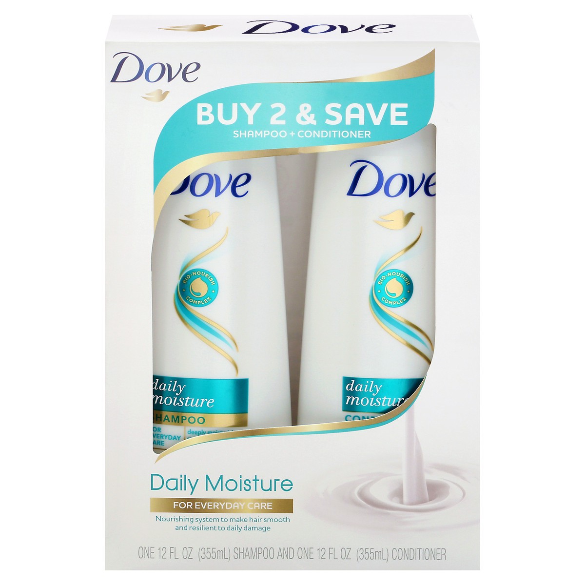 slide 4 of 13, Dove Beauty Daily Moisture Shampoo & Conditioner Set - 12 fl oz/ 2ct, 12 fl oz, 2 ct